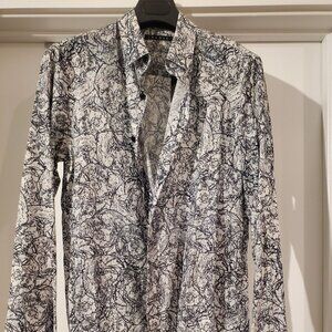 Theory Rare Printing Button Down Shirt Sz M